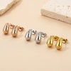 Wholesale Stainless Steel Geometric Water Drop Stud Earrings And Solid Necklace With Electroplating
