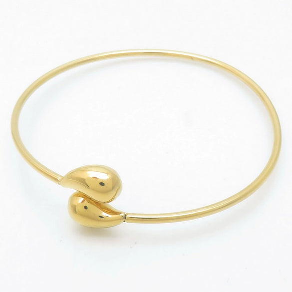 Wholesale Stainless Steel Geometric Water Drop Stud Earrings And Solid Necklace With Electroplating