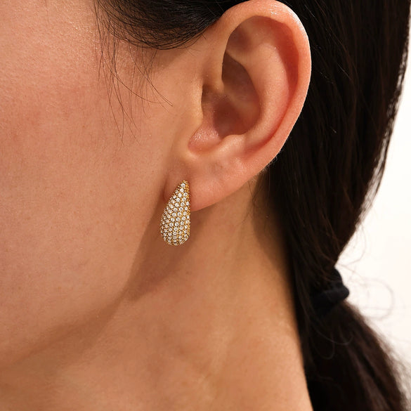 Wholesale Stainless Steel Geometric Water Drops Earrings Pvd Plated 18K Gold For Women