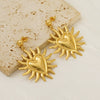 Wholesale 316L Stainless Steel Geometric Water Plated Women's Smiley Face Sunflower Earrings