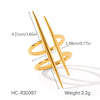 Wholesale Stainless Steel Geometric Wave Open Ring Electroplated Hand Jewelry For Women