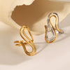 Wholesale Stainless Steel Geometric Wave Open Ring Electroplated Hand Jewelry For Women