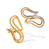 Wholesale Stainless Steel Geometric Wave Open Ring Electroplated Hand Jewelry For Women