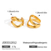 Wholesale Stainless Steel Geometric Waveshaped Rhinestone Electroplated Earrings For Women
