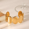 Wholesale Stainless Steel Geometric Wide Oval Light Luxury Simple Bracelet With Electroplating