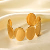 Wholesale Stainless Steel Geometric Wide Oval Light Luxury Simple Bracelet With Electroplating