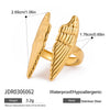 Wholesale Stainless Steel Geometric Wings Retro Style Electroplated Ring For Women