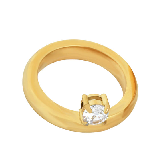 Wholesale Stainless Steel Geometric Wiredrawing Electroplated Ring Unisex Retro Niche Highend Light Luxury Allmatch