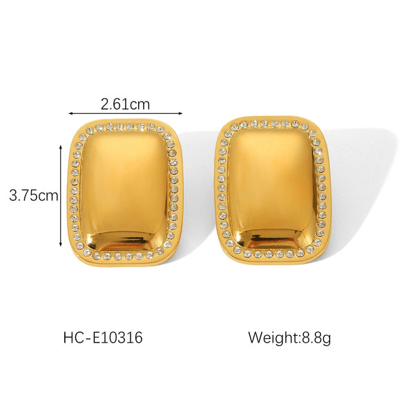 Wholesale Stainless Steel Geometric Women's Earrings With Electroplating