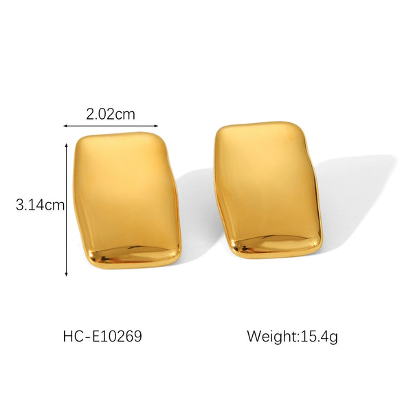 Wholesale Stainless Steel Geometric Women's Earrings With Electroplating