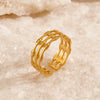Wholesale Stainless Steel Geometric Women's Hiphop Ring With Electroplating
