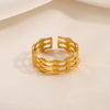 Wholesale Stainless Steel Geometric Women's Hiphop Ring With Electroplating
