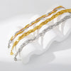 Wholesale Stainless Steel Geometric Woven Blade Bracelet Electroplated For Women And Unisex