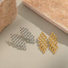 Wholesale Stainless Steel Geometric Woven Electroplated Earrings For Women