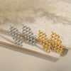 Wholesale Stainless Steel Geometric Woven Electroplated Earrings For Women