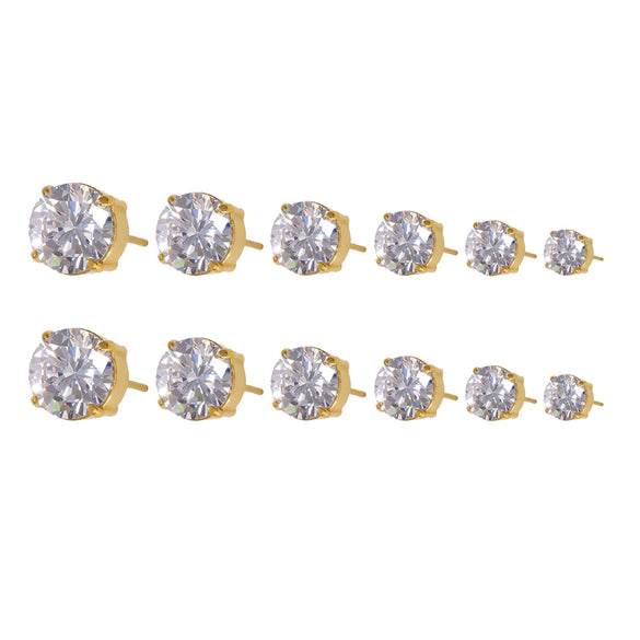 Wholesale 316L Stainless Steel Geometric Zircon Earrings For Women With Electroplating Light Luxury Niche Fashion