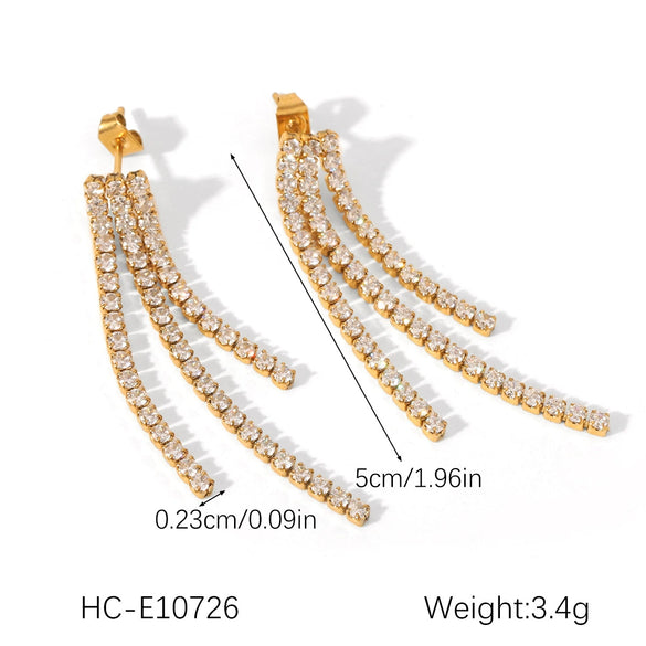 Wholesale Stainless Steel Geometric Zircon Earrings For Women