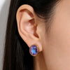 Wholesale Stainless Steel Geometric Zircon Earrings 18K Goldplated For Women