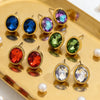 Wholesale Stainless Steel Geometric Zircon Earrings 18K Goldplated For Women