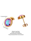 Wholesale Stainless Steel Geometric Zircon Earrings 18K Goldplated For Women
