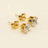 Wholesale Stainless Steel Geometric Zircon Pearl Steel Ball Earrings For Women With Electroplating Treatment