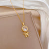 Wholesale Stainless Steel Geometric Zircon Pendant Necklace For Women