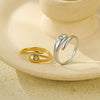 Wholesale Stainless Steel Geometric Zircon Ring For Women Electroplated Light Luxury Nonfading Allmatch