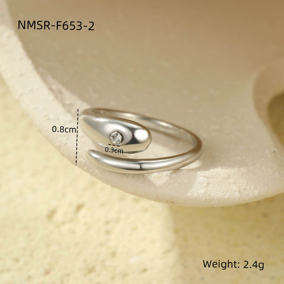 Wholesale Stainless Steel Geometric Zircon Ring For Women Electroplated Light Luxury Nonfading Allmatch