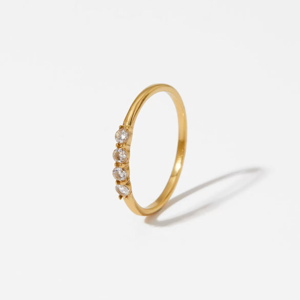 Wholesale Stainless Steel Geometric Zircon Ring With Electroplating Trendy And Personalized