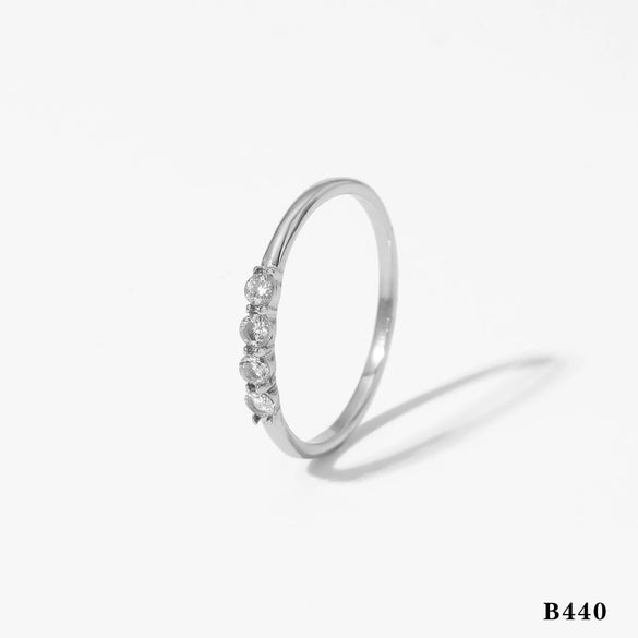 Wholesale Stainless Steel Geometric Zircon Ring With Electroplating Trendy And Personalized