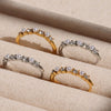Wholesale 316L Stainless Steel Geometric Zircon Shell Bead Ring Electroplated Fashion Women's Ring