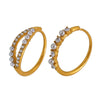 Wholesale 316L Stainless Steel Geometric Zircon Shell Bead Ring Electroplated Fashion Women's Ring