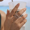 Wholesale 316L Stainless Steel Geometric Zircon Shell Bead Ring Electroplated Fashion Women's Ring