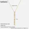 Wholesale Stainless Steel Geometric Zircon Splicing Pendant Oshaped Chain 18K Gold Plated Waterproof Necklace Jewelry For Women