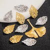 Wholesale Stainless Steel Ginkgo Leaf And Small Flower Antique Style Electroplated Earrings And Headwear Accessories Pendant