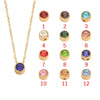 Wholesale Stainless Steel Glossy Geometric Beads Electroplated Diy Jewelry Accessories Necklace For December Birthday Stone