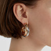 Wholesale Stainless Steel Gold And Silver Color Matching C Shaped Winding Earrings With Electroplating For Women High Level Sense Of Personality