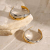 Wholesale Stainless Steel Gold And Silver Color Matching C Shaped Winding Earrings With Electroplating For Women High Level Sense Of Personality