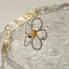 Wholesale Stainless Steel Gold And Silver Color Matching Hollow Flower Geometric Retro Creative Light Luxury Adjustable Opening Ring With Electroplating