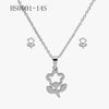 Wholesale Stainless Steel Gold Earrings Necklace Set With Bear Pattern Pendants And Ochain Electroplated With Letters Numbers Text Design