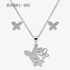 Wholesale Stainless Steel Gold Earrings Necklace Set With Bear Pattern Pendants And Ochain Electroplated With Letters Numbers Text Design