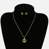 Wholesale Stainless Steel Gold Earrings Necklace Set With Bear Pattern Pendants And Ochain Electroplated With Letters Numbers Text Design