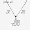 Wholesale Stainless Steel Gold Earrings Necklace Set With Bear Pattern Pendants And Ochain Electroplated With Letters Numbers Text Design