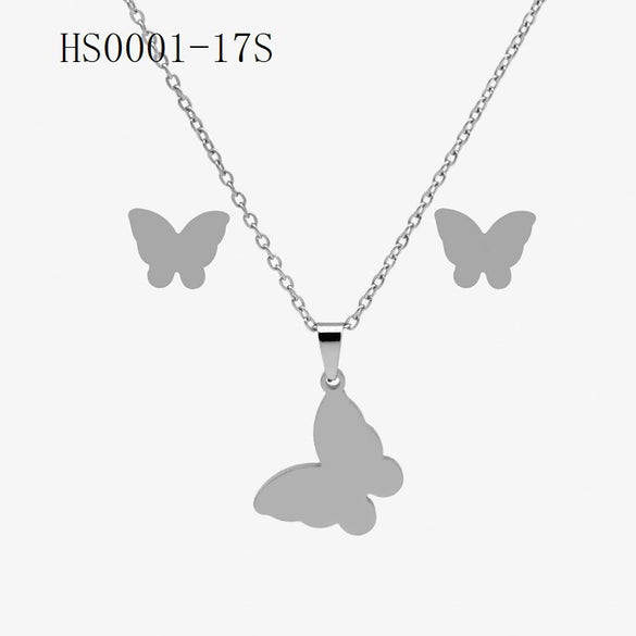 Wholesale Stainless Steel Gold Earrings Necklace Set With Bear Pattern Pendants And Ochain Electroplated With Letters Numbers Text Design
