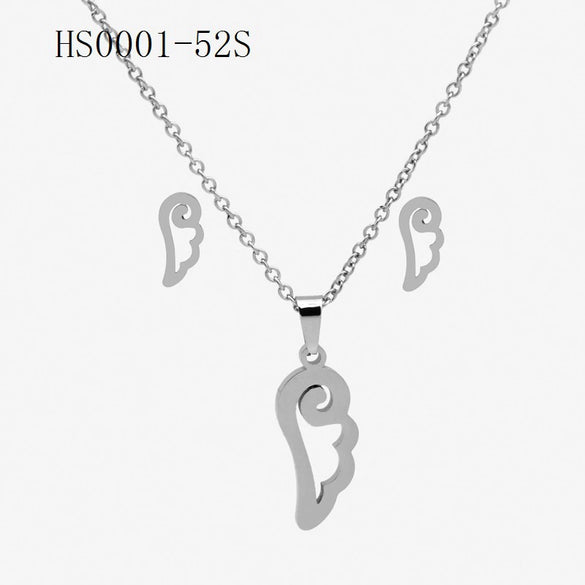 Wholesale Stainless Steel Gold Earrings Necklace Set With Bear Pattern Pendants And Ochain Electroplated With Letters Numbers Text Design