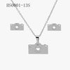 Wholesale Stainless Steel Gold Earrings Necklace Set With Bear Pattern Pendants And Ochain Electroplated With Letters Numbers Text Design