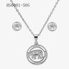 Wholesale Stainless Steel Gold Earrings Necklace Set With Bear Pattern Pendants And Ochain Electroplated With Letters Numbers Text Design