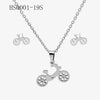 Wholesale Stainless Steel Gold Earrings Necklace Set With Bear Pattern Pendants And Ochain Electroplated With Letters Numbers Text Design