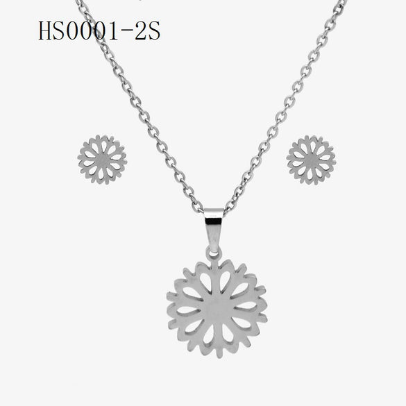 Wholesale Stainless Steel Gold Earrings Necklace Set With Bear Pattern Pendants And Ochain Electroplated With Letters Numbers Text Design