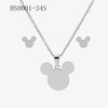 Wholesale Stainless Steel Gold Earrings Necklace Set With Bear Pattern Pendants And Ochain Electroplated With Letters Numbers Text Design